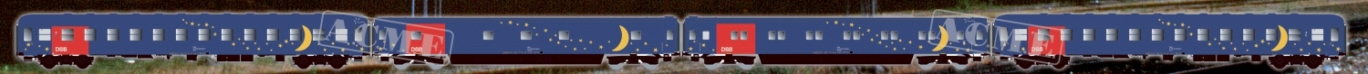 ACME 55346 - H0 - 4-tlg. Set IC-Wagen Nat Tog, DSB, Ep. V